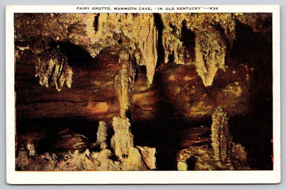 Vintage Postcard Fairy Grotto Mammoth Cave Kentucky EC Kropp Linen Unposted K36